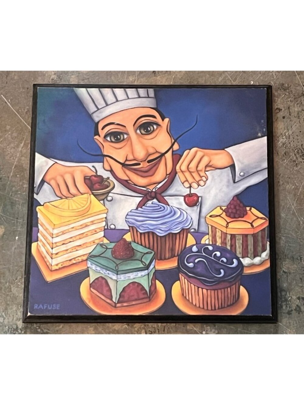 Vintage Chef Wall Art Print Kitchen Wooden Plaque Will Rafuse